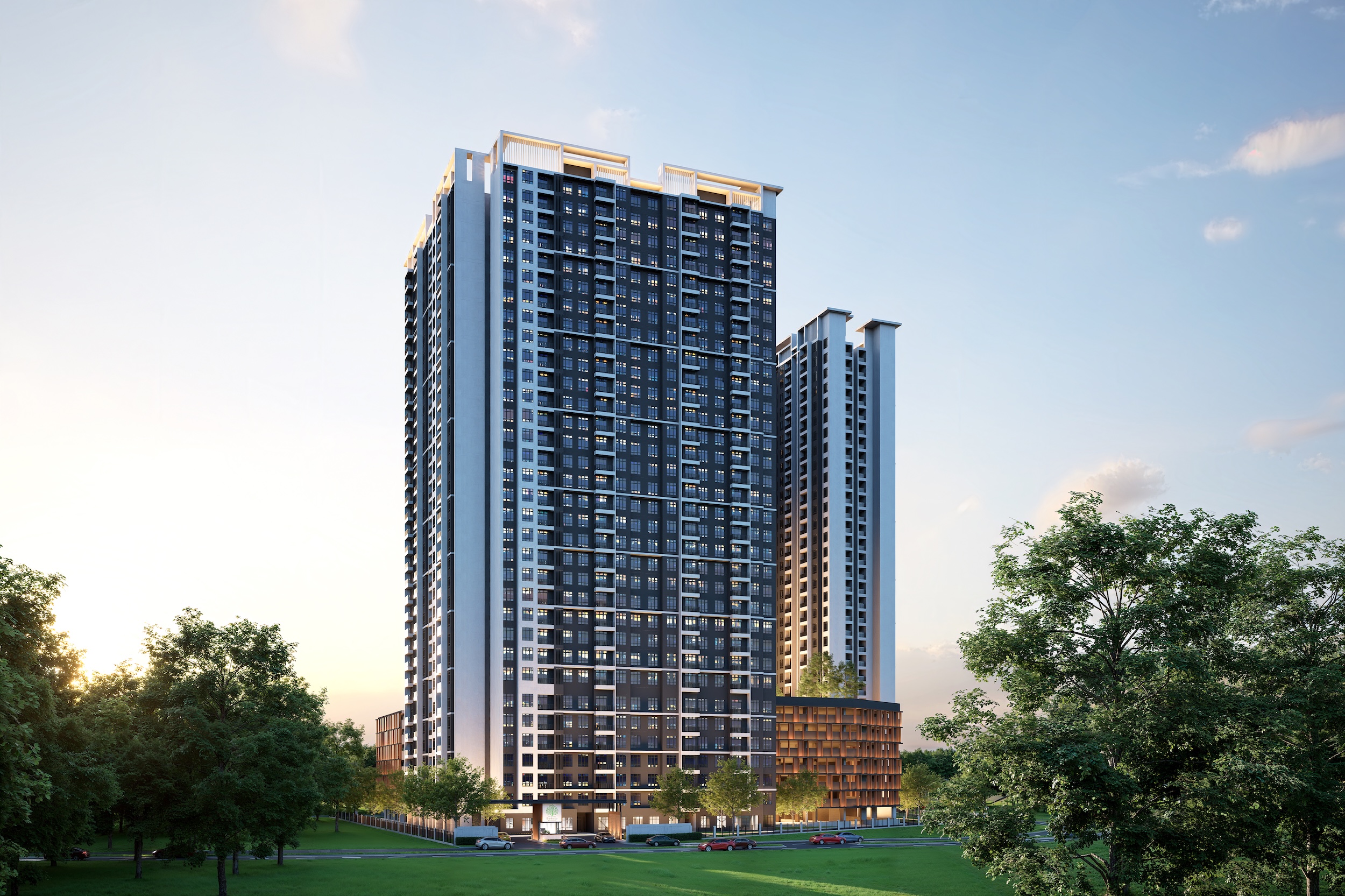Bodaiju Residences twin towers facade